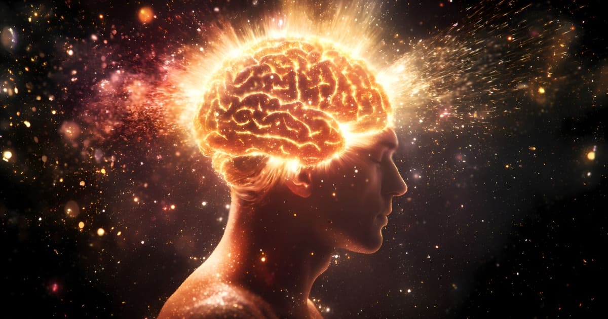 human silhouette side profile with brain focused
